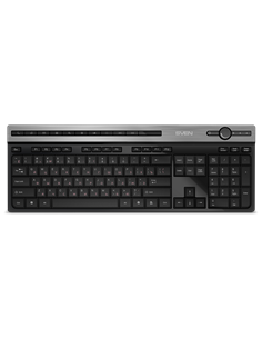 Клавиатура SVEN KB-E5500W, Беспроводное, Чёрный | Серебристый