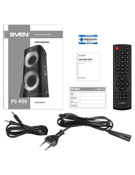 Портативная колонка SVEN PS-950, Чёрный
