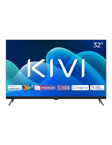 32" QLED SMART TV KIVI 32F770QB, 1920x1080 FHD, Android TV, Negru