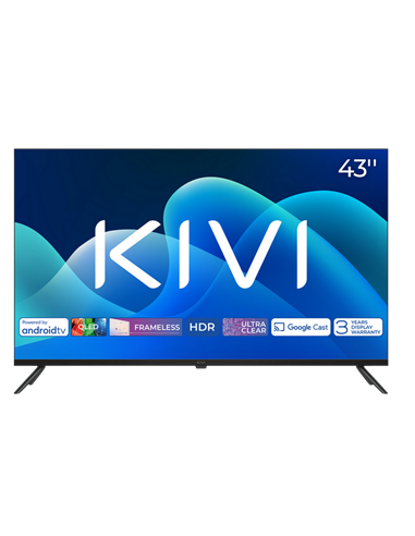 43" QLED SMART Телевизор KIVI 43U770QB, 3840x2160 4K UHD, Android TV, Чёрный