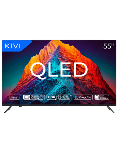 55" QLED SMART Телевизор KIVI 55U770QB, 3840x2160 4K UHD, Android TV, Чёрный