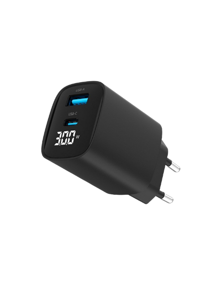 Зарядное устройство Gembird TA-UC-PDQC30LCD-BK-01, 30Вт, Чёрный