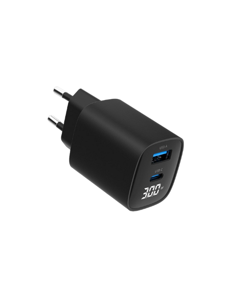 Зарядное устройство Gembird TA-UC-PDQC30LCD-BK-01, 30Вт, Чёрный