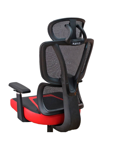Игровое кресло Havit GC919, ПВХ Кожа, Черный | Красный