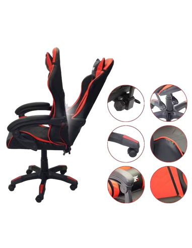 Игровое кресло Havit GC919, ПВХ Кожа, Черный | Красный