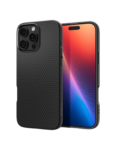 Husă Spigen iPhone 16 Liquid Air, Negru mat Husă Spigen iPhone 16 Liquid Air, Negru mat