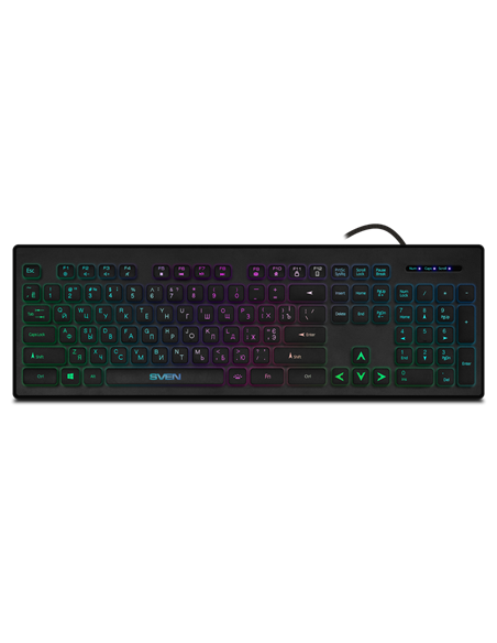 Клавиатура SVEN KB-C7500EL, Проводное, Чёрный