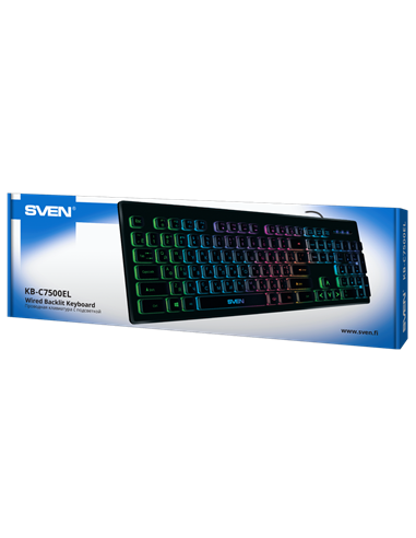Клавиатура SVEN KB-C7500EL, Проводное, Чёрный