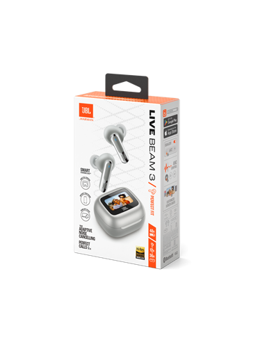 Căști JBL LIVE Beam 3, Argintiu