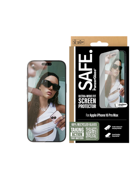 Sticlă de protecție PanzerGlass SAFE. UWF for iPhone 16 Pro Max, Transparent