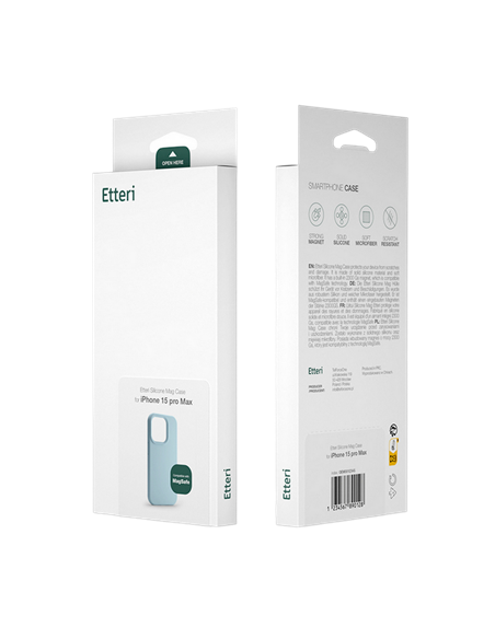 Husă Etteri Silicone Mag case pentru iPhone 16 Pro Max, Albastru deschis