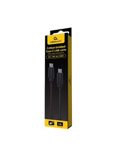 Кабель для зарядки и синхронизации Cablexpert Type-C/Type-C, 1.8 м, Чёрный 2