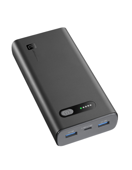 Портативное зарядное устройство Cellularline Fast PD 20Вт, 20000мА·ч, Чёрный
