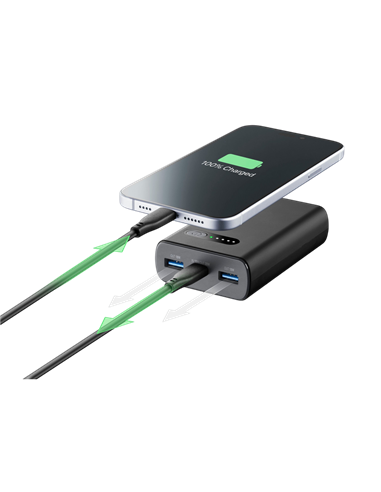 Портативное зарядное устройство Cellularline Fast PD 20Вт, 10000мА·ч, Чёрный