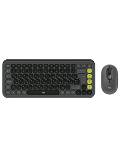 Set Tastatură + Mouse Logitech POP ICON Combo, Fără fir, Grafit | Verde