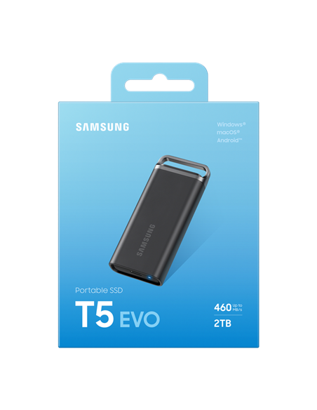 Внешний портативный SSD накопитель Samsung T5 EVO, 2 ТБ, Чёрный (MU-PH2T0S/EU)