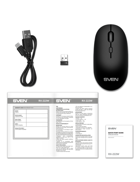Mouse Wireless SVEN RX-222W, Negru