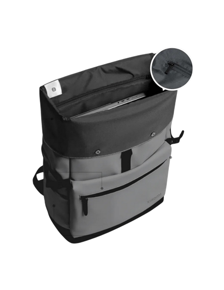 Рюкзак Xiaomi Roll Top Casual, 15.6", Ткань, Полиуретан, Полиэстер, Серый