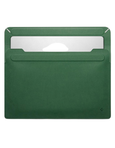 Husă pentru laptop Spigen Valentinus 15-16", Piele artificială, Jeju Green