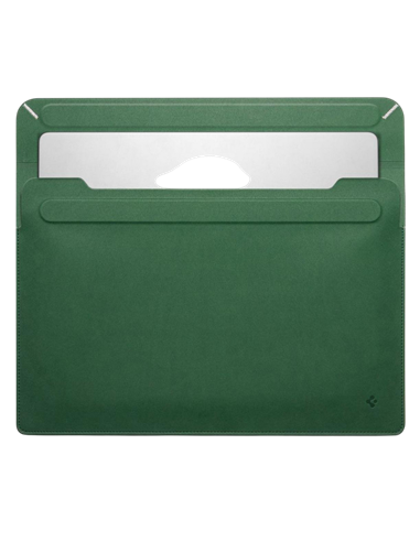 Футляр для ноутбука Spigen Valentinus 13-14", Искусственная кожа, Jeju Green