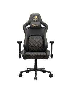 Scaun Gaming Cougar Defensor, Țesătură, PU Piele, Auriu