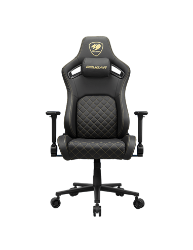 Scaun Gaming Cougar Defensor, Țesătură, PU Piele, Auriu
