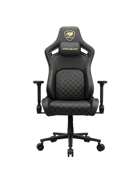 Scaun Gaming Cougar Defensor, Țesătură, PU Piele, Auriu