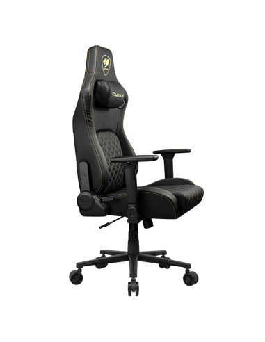 Scaun Gaming Cougar Defensor, Țesătură, PU Piele, Auriu