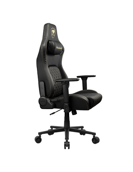 Scaun Gaming Cougar Defensor, Țesătură, PU Piele, Auriu