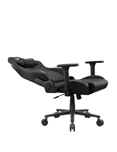 Scaun Gaming Cougar Defensor, Țesătură, PU Piele, Auriu