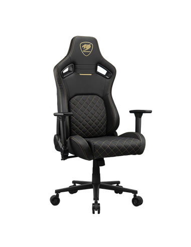 Scaun Gaming Cougar Defensor, Țesătură, PU Piele, Auriu