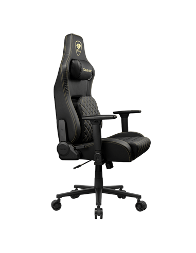 Scaun Gaming Cougar Defensor, Țesătură, PU Piele, Auriu