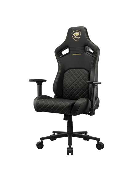 Scaun Gaming Cougar Defensor, Țesătură, PU Piele, Auriu