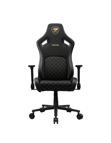 Scaun Gaming Cougar Defensor, Țesătură, PU Piele, Gold F