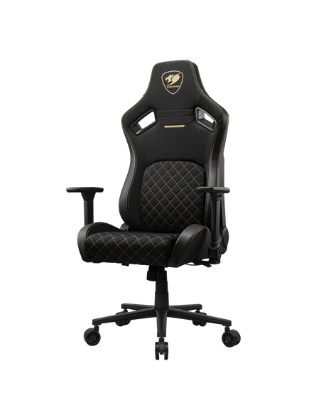 Scaun Gaming Cougar Defensor, Țesătură, PU Piele, Gold F