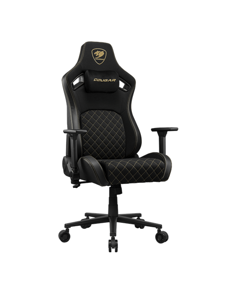 Scaun Gaming Cougar Defensor, Țesătură, PU Piele, Gold F
