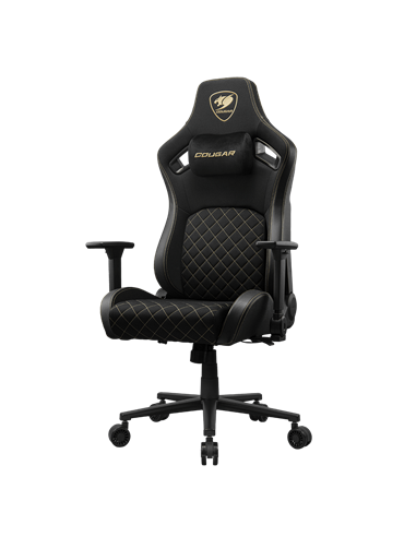 Scaun Gaming Cougar Defensor, Țesătură, PU Piele, Gold F