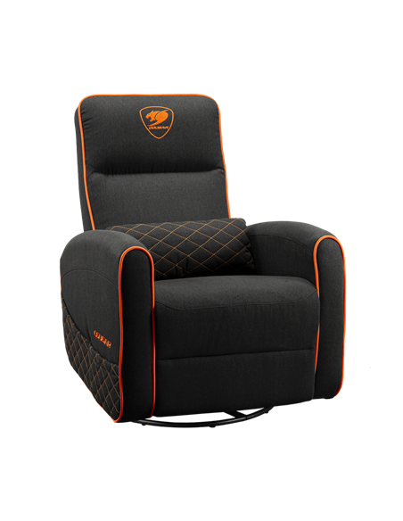 Игровое кресло Cougar FIDOM, Имитация льна, Черный | Оранжевый