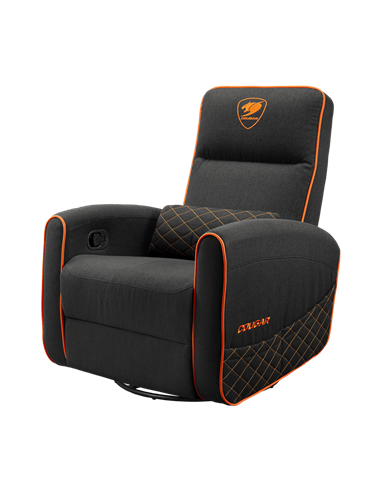 Игровое кресло Cougar FIDOM, Имитация льна, Черный | Оранжевый