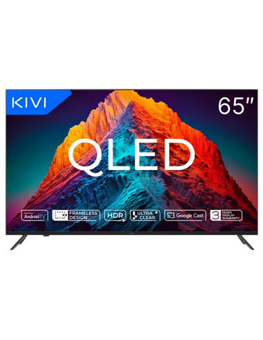 65" QLED SMART Телевизор KIVI 65U770QB, 3840x2160 4K UHD, Android TV, Чёрный