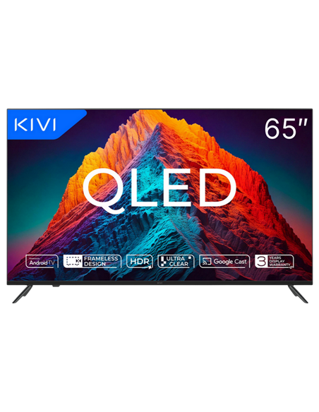 65" QLED SMART Телевизор KIVI 65U770QB, 3840x2160 4K UHD, Android TV, Чёрный