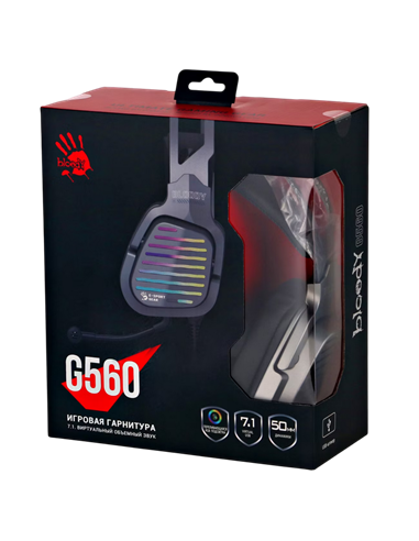 Игровая Гарнитура Bloody G560, Проводной аналоговый, Gun Grey
