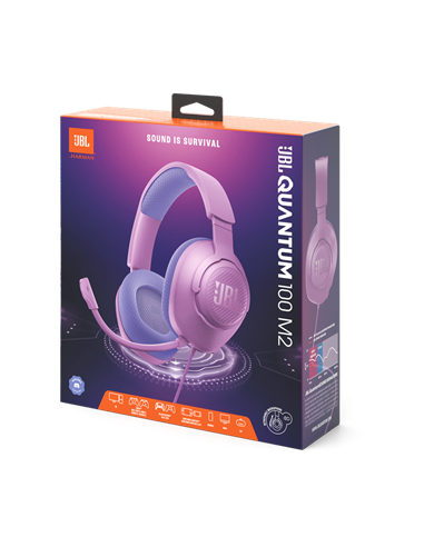 Căști gaming JBL Quantum 100M2, Cu fir, Violet