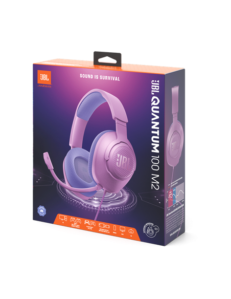 Căști gaming JBL Quantum 100M2, Cu fir, Violet