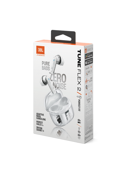 Căști JBL Tune Flex 2 Ghost, Alb