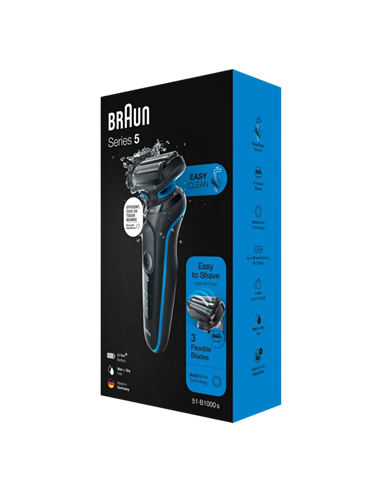 Aparat de ras electric Braun 51-B1000s, Negru | Albastru