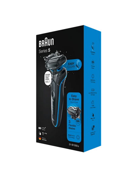 Электробритва мужская Braun 51-B1000s, Черный | Синий Электробритва мужская Braun 51-B1000s, Черный | Синий
