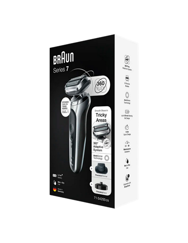 Aparat de ras electric Braun 71-S4200cs, Argintiu | Negru