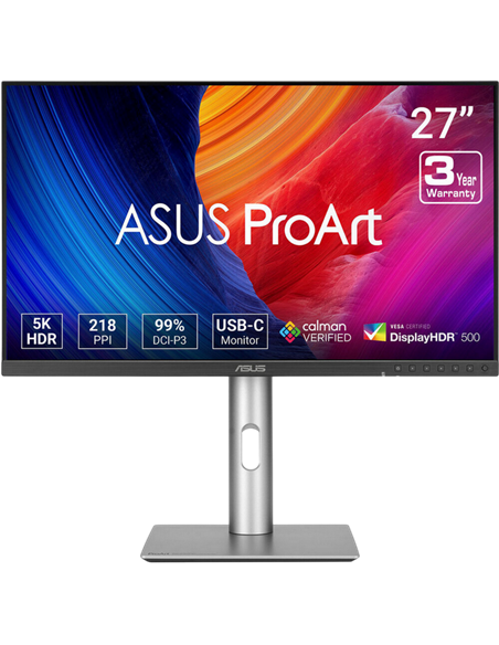 27" Монитор ASUS PA27JCV, IPS 5120x2880 5K UHD, Чёрный | Серебристый