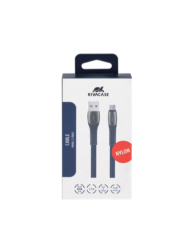 Cablu încărcare și sincronizare Rivacase PS6102 BL12, USB Type-A/USB Type-C, 1,2m, Albastru